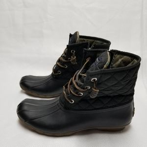Sperry Black Quilted Winter Boots